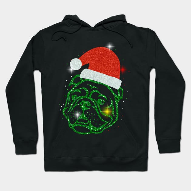 Christmas Santa Bulldog Hoodie by TeeAbe